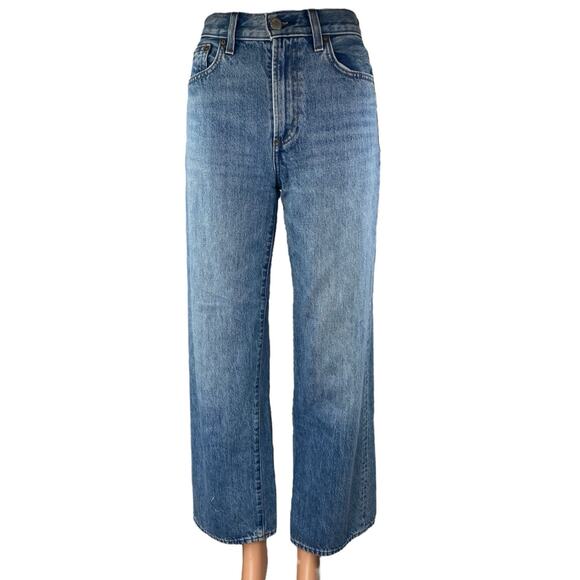Aritzia Denim Forum The Farrah High Rise Wide Leg Baggy Blue Denim Jeans Size 23 - Picture 1 of 6